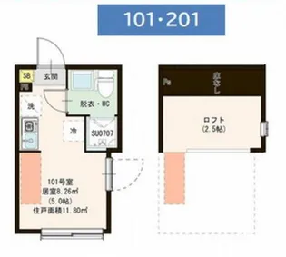 東京都江東区亀戸5【アパート】の間取り