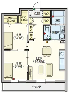 (シニア限定)コンフォートレジデンス武蔵浦和【1階】の間取り