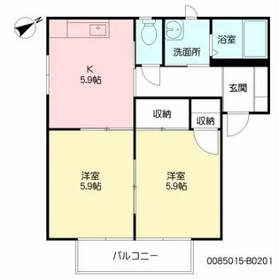 フォーレス三城 B棟【2階】の間取り