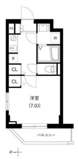 クレヴァンス神楽坂【CREVANCE神楽坂】【5階】の間取り