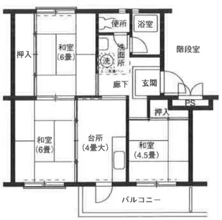 下川原団地3号棟【2階】の間取り