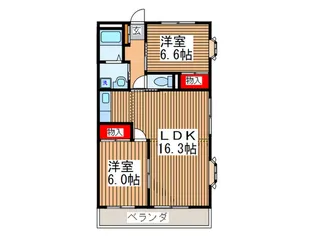 グランドレイクトイダ弐番館【2階】の間取り