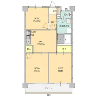 セントラルマンション【6階】の間取り