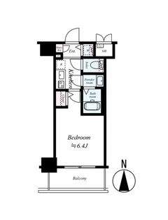 レジュールアッシュ難波MINAMI【7階】の間取り