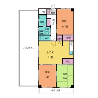 パルナス原【5階】の間取り