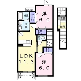 エレガントA【2階】の間取り