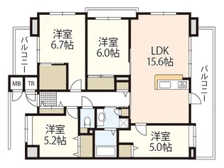 ガーデンスクエアパラッシオ萬象園【11階】の間取り