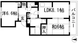 フレール宝塚御殿山8号棟【2階】の間取り