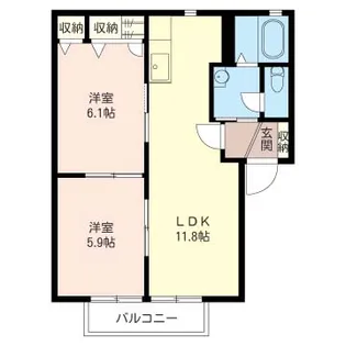 グランバリエ横倉【1階】の間取り