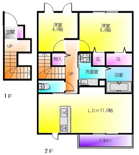 プレミール東本町【2階】の間取り