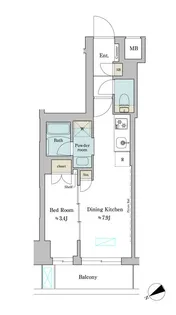 BRILLIA IST 門前仲町【4階】の間取り