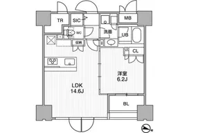 東神田テラスレジデンス【6階】の間取り