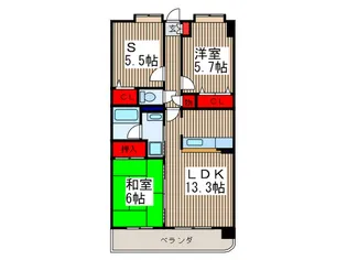 リベルテ戸田【4階】の間取り
