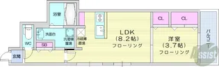 ラグゼ北大前【4階】の間取り