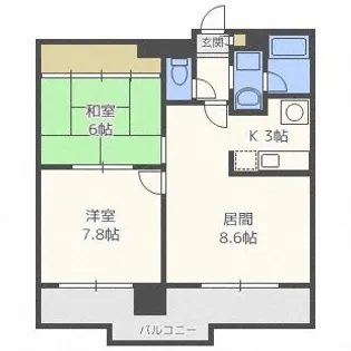 ノール北円山【6階】の間取り