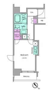 レジディア月島II【6階】の間取り