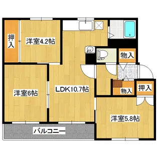 クラージュ春光II【1階】の間取り