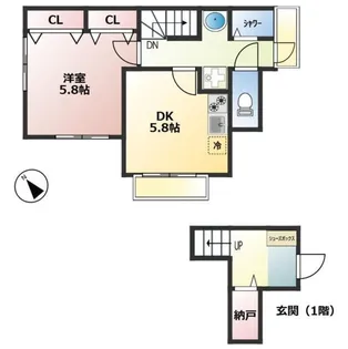 銀本アパート【2階】の間取り