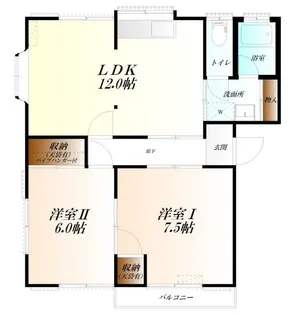 ホミリハイツD棟【1階】の間取り