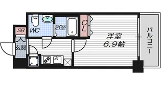 レジュールアッシュ大阪城NORD【8階】の間取り