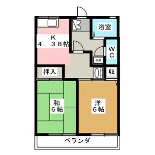 スカイハイツA【1階】の間取り