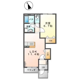 キャトル セゾン【1階】の間取り