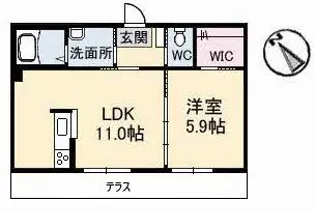 サン・フィークス A棟【1階】の間取り