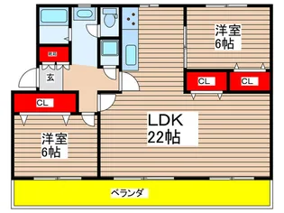 さつきが丘東住宅壱号棟【4階】の間取り