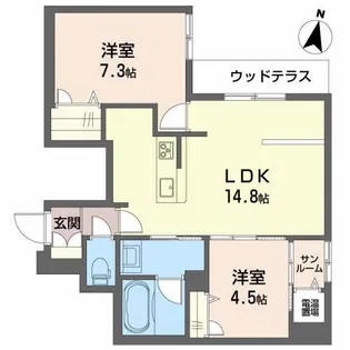 Dreamio堀川小泉【1階】の間取り