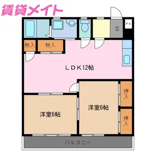 メゾン ド アリアケ【1階】の間取り