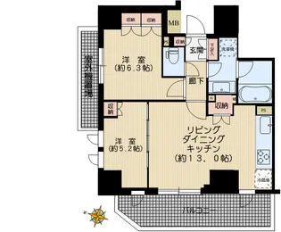 ウェリス上野池之端【5階】の間取り