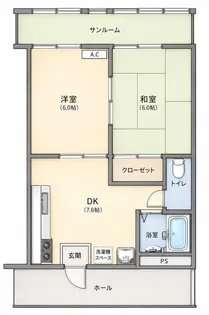 サウスヒル【2階】の間取り