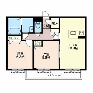 グランベレオ【2階】の間取り