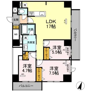 SunResidence泊【8階】の間取り