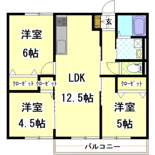 ハイマート B棟【1階】の間取り