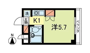 KMアパートメント【1階】の間取り