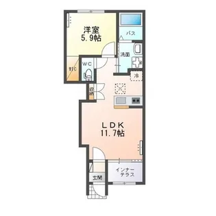仮)水戸市堀町新築アパート【1階】の間取り