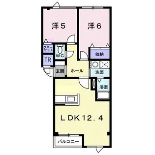 ハイツ祝梅【1階】の間取り