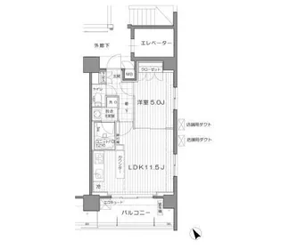 アンビエンテ芝浦【8階】の間取り