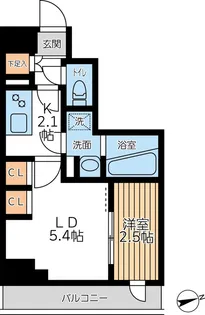 アジールコート西馬込II【2階】の間取り