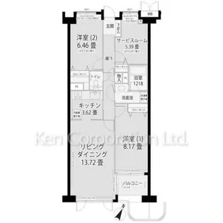 グランフォート目黒【1階】の間取り