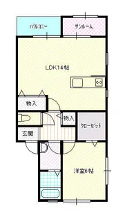 たんぽぽコーポ戸出C【1階】の間取り