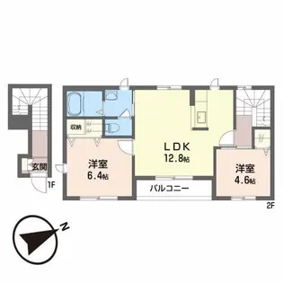 シャーメゾン ジェルメ B棟【2階】の間取り