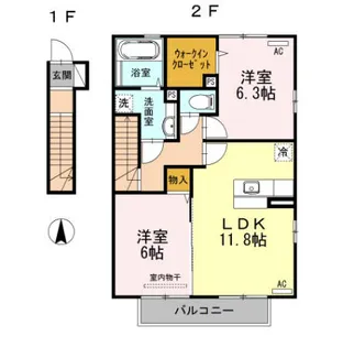 アッファービレIII【2階】の間取り