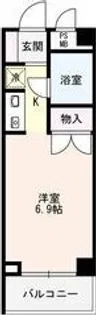 リバーサイドハイツ米田【3階】の間取り