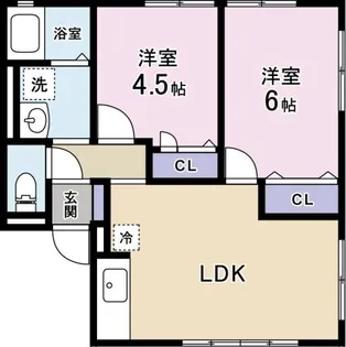 ウィンフォークE【2階】の間取り