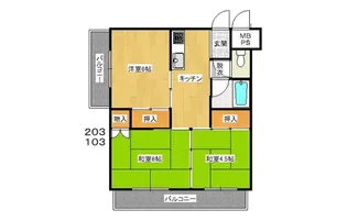 ヒロハウス【1階】の間取り