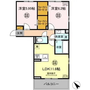 パーシモン【2階】の間取り