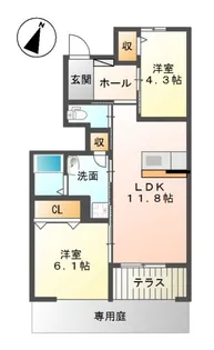 アヴェニール陽向【1階】の間取り