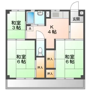 ビレッジハウス滝呂2号棟【3階】の間取り